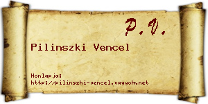 Pilinszki Vencel névjegykártya